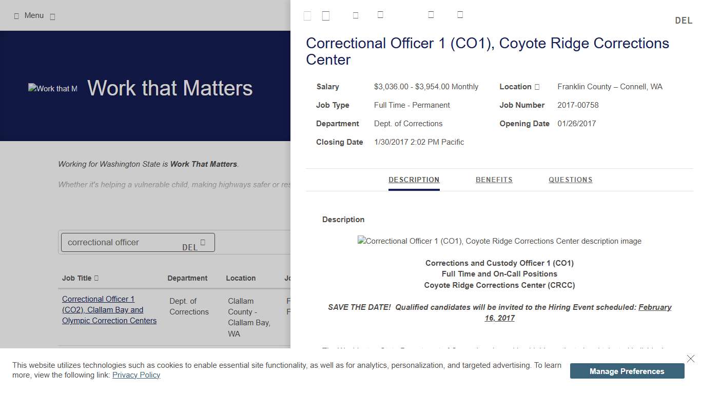 correctional-officer-1-co1-coyote-ridge-corrections-center Job Details tab Career Pages